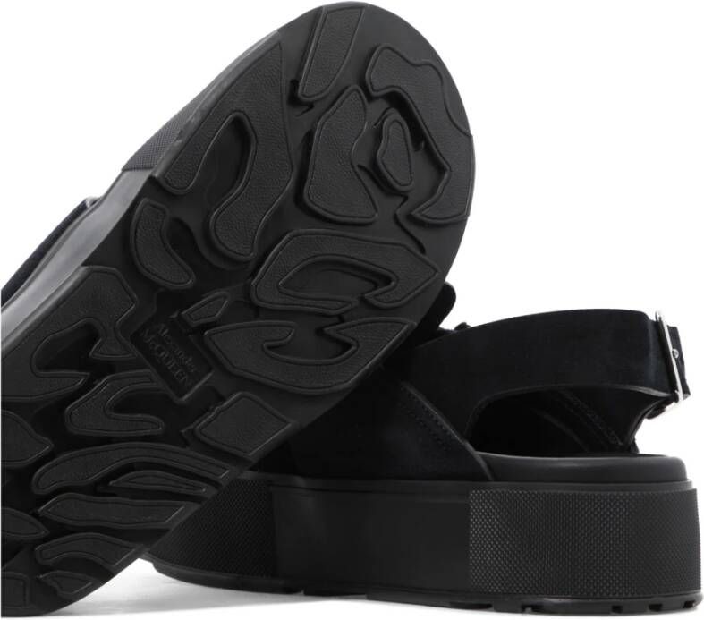 Alexander McQueen Zwarte Leren Sandalen voor Mannen