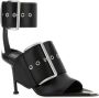 Alexander mcqueen Zwarte leren Slash sandalen hakhoogte 9 cm Zwart Dames - Thumbnail 2