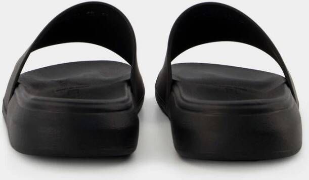 alexander mcqueen Zwarte Leren Slides Streetwear Stijl Black Heren