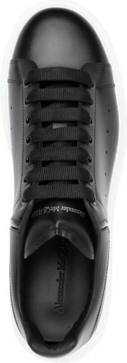 alexander mcqueen Zwarte Leren Sneakers met Geperforeerde Details Black Heren