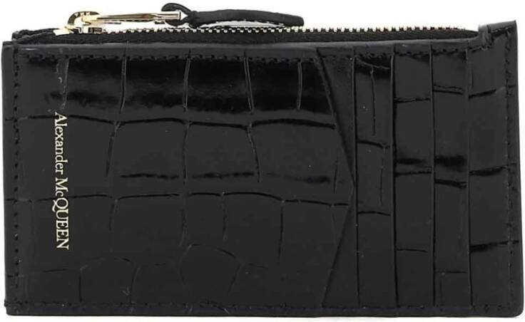 Alexander McQueen Zwarte Leren Sneakers met Logodetail