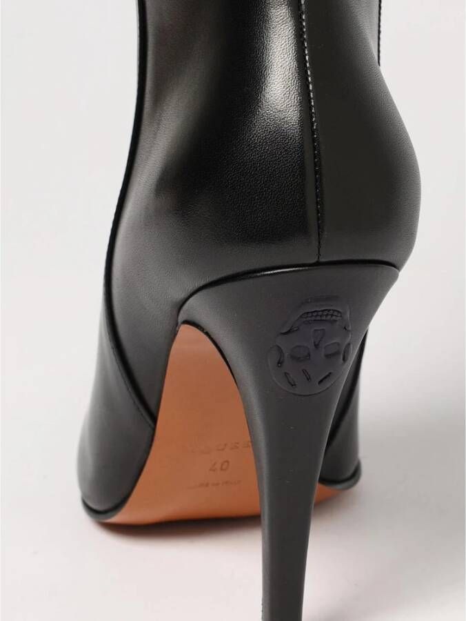 Alexander McQueen Zwarte Leren Stiletto Kniehoge Laarzen