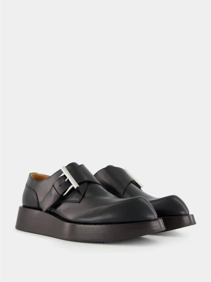 Alexander McQueen Zwarte Leren T-Bar Creeper Schoenen
