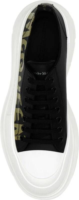 alexander mcqueen Zwarte leren Tread Slick sneakers Black Heren