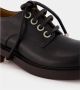 Alexander McQueen Zwarte leren vierkante neus Derby schoenen - Thumbnail 2