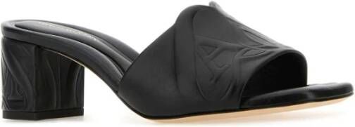 Alexander McQueen Zwarte Leren Zeehondenmuilen Sandalen