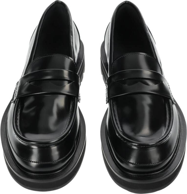 alexander mcqueen Zwarte Loafers Regular Fit Geschikt voor Alle Temperaturen 100% Leer Black Heren