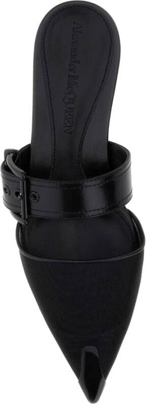 Alexander McQueen Zwarte mesh en leren Punk muiltjes
