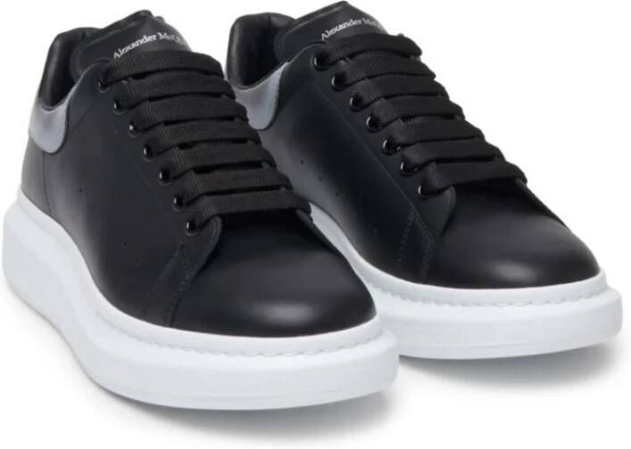 alexander mcqueen Zwarte Oversized Sneakers met Zilveren Hiel Black Heren