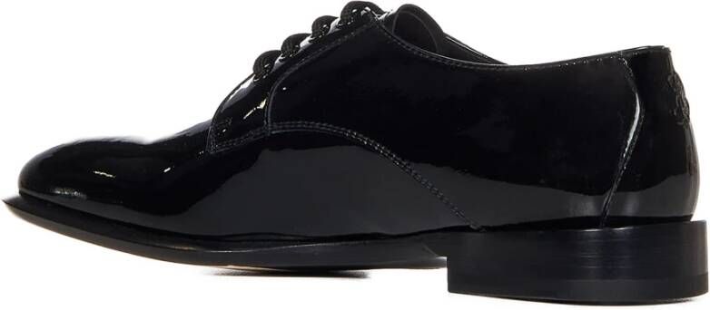 alexander mcqueen Zwarte platte schoenen met vetersluiting Black Heren