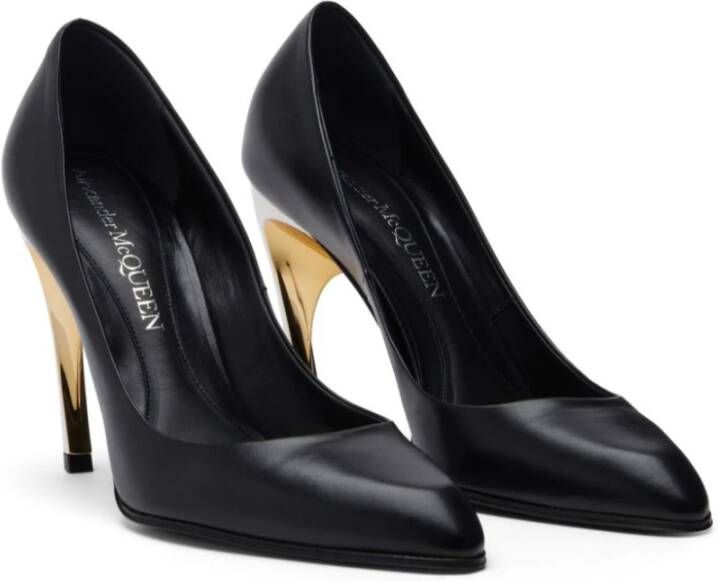 alexander mcqueen Zwarte puntige neus stiletto hak Black Dames