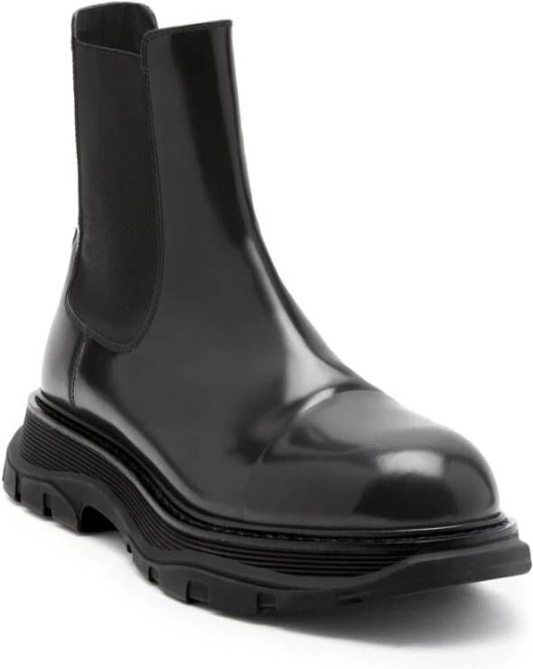 alexander mcqueen Zwarte Slip-On Laarzen met Elastische Zijkanten Black Heren