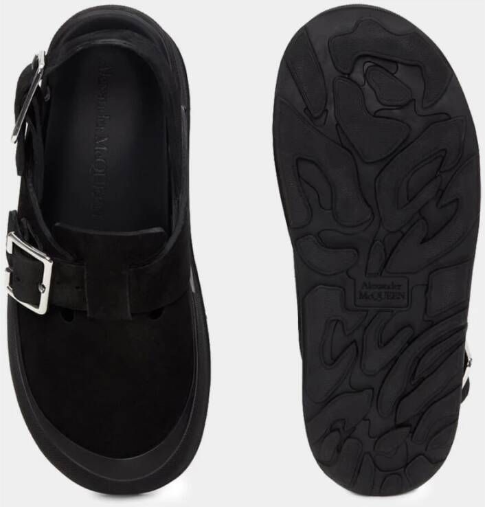 Alexander McQueen Zwarte Suède Mount Slick Sandalen