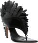 Alexander McQueen Zwarte Teenslippers met Laser-Cut Detail - Thumbnail 2