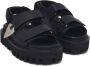 Alexander McQueen Zwarte Touch-Strap Sandalen met Lug Zool - Thumbnail 2