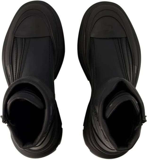 Alexander McQueen Zwarte Tread Enkellaarzen met Rits