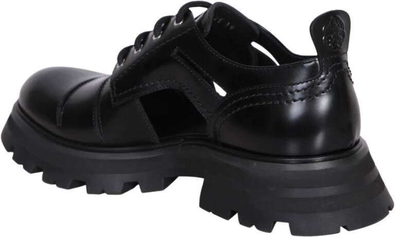 Alexander McQueen Zwarte Veterschoen Ballerina Flats