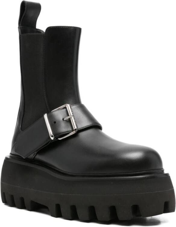 Alexander McQueen Zwarte Zijde & Nylon Laarzen