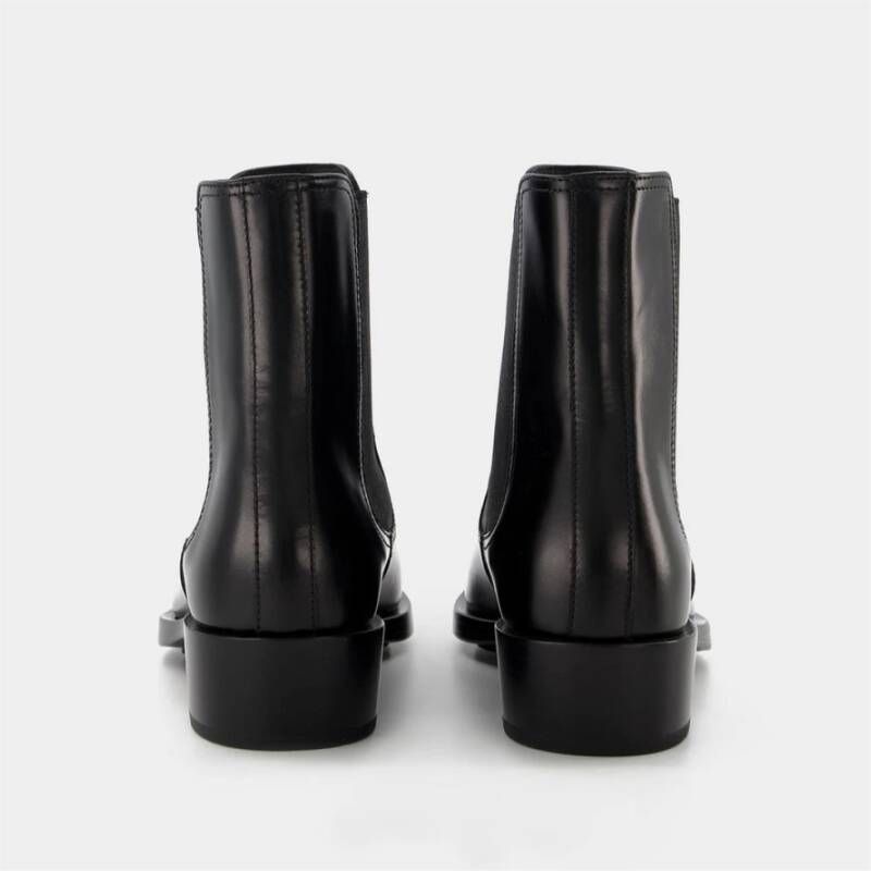 alexander mcqueen Zwarte Zilveren Leren Boxcar Laarzen Black Dames