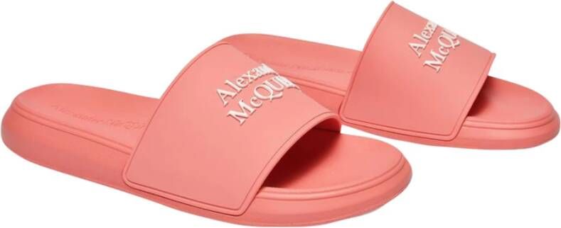alexander mcqueen Zwembad Slippers Verhoog je Zomerse Stijl Pink Dames