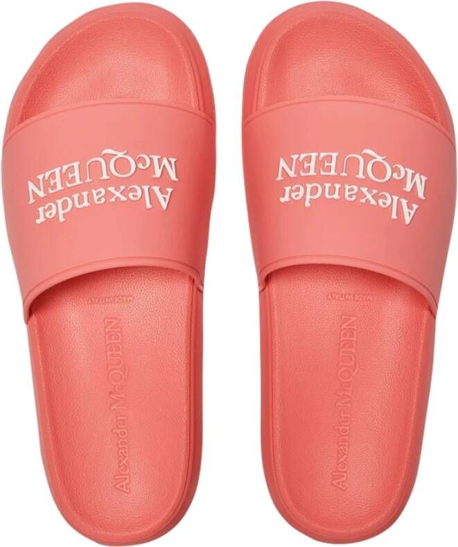 alexander mcqueen Zwembad Slippers Verhoog je Zomerse Stijl Pink Dames