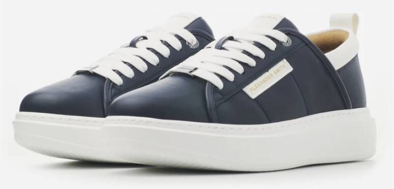 Alexander Smith Blauw Wit Wembley Eco Sneakers Blue Heren