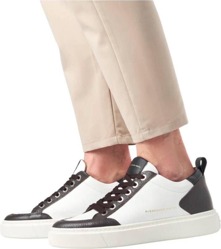 Alexander Smith Bond Man Sneaker Donkerbruin Wit White Heren