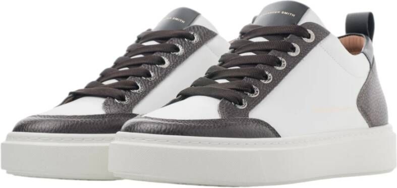 Alexander Smith Bond Man Sneaker Donkerbruin Wit White Heren