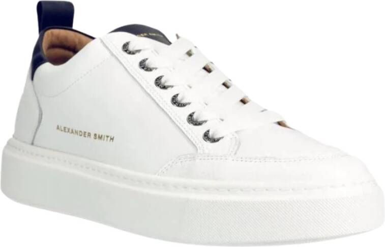 Alexander Smith Bond Sneakers met Contrastdetails White Heren