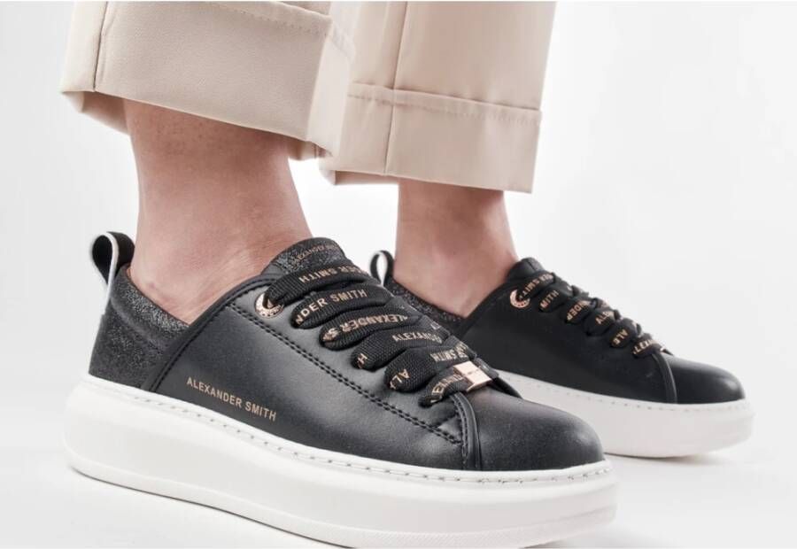 Alexander Smith Eco-Wembley Zwarte Dames Sneakers Zwart Dames