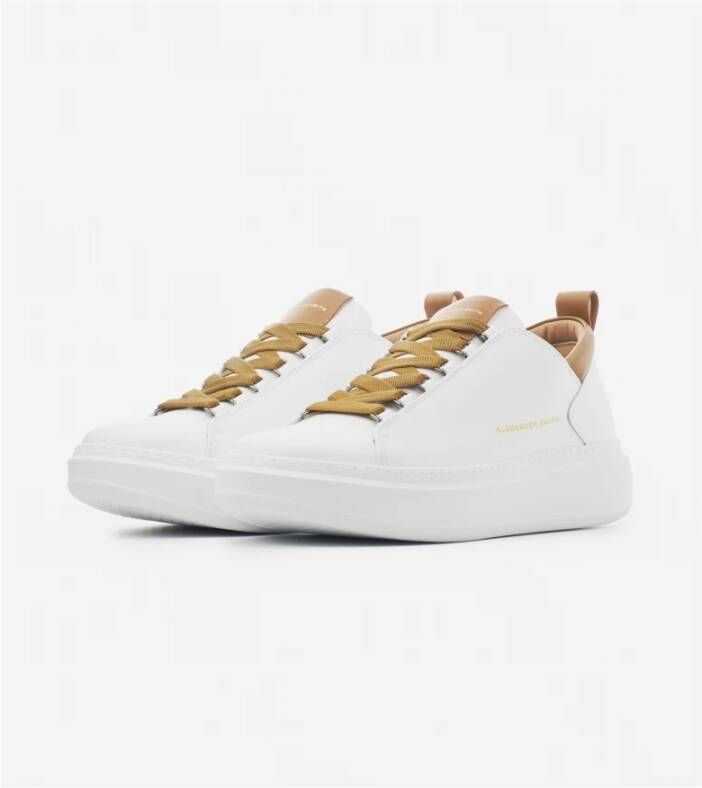 Alexander Smith Hoge zool leren sneaker White Heren