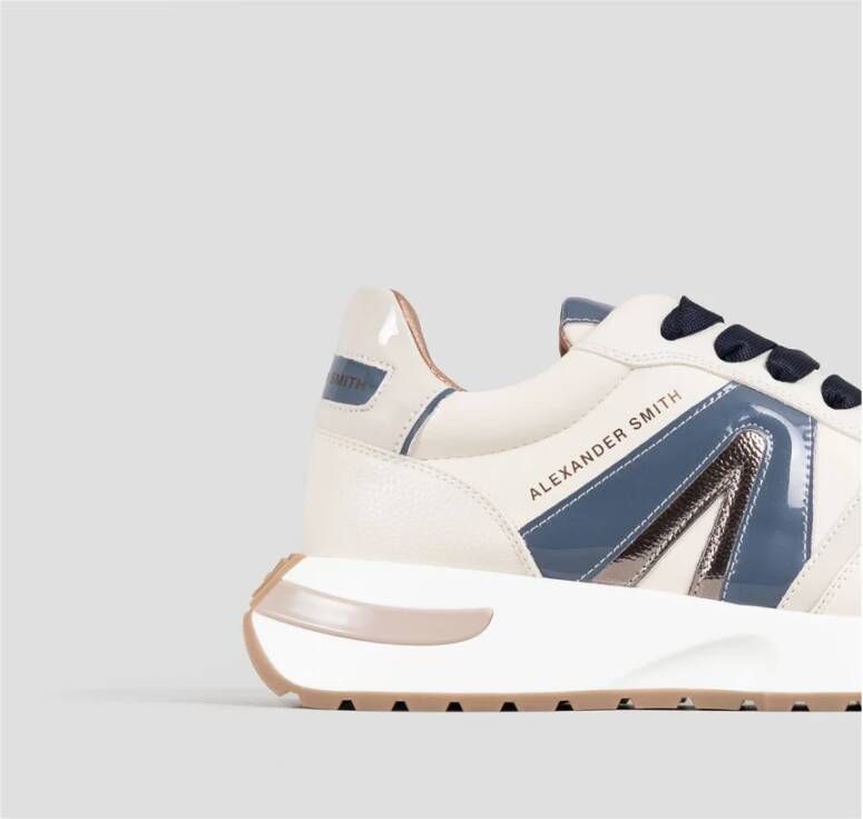 Alexander Smith Ivory Light Blue Runner Sneakers White Dames