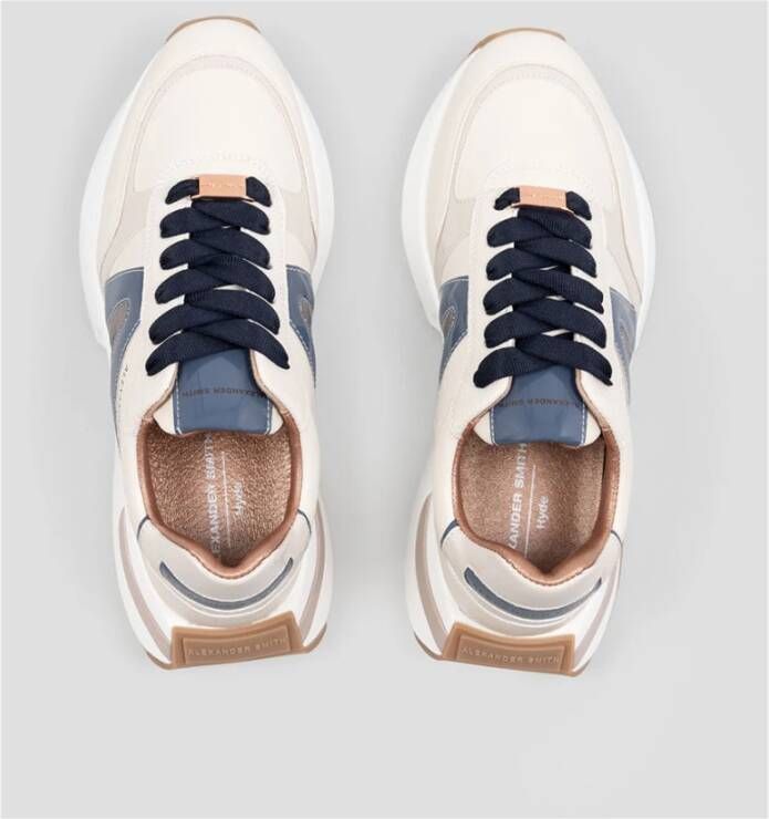 Alexander Smith Ivory Light Blue Runner Sneakers White Dames