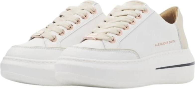 Alexander Smith Lancaster Wit Gouden Sneakers White Dames