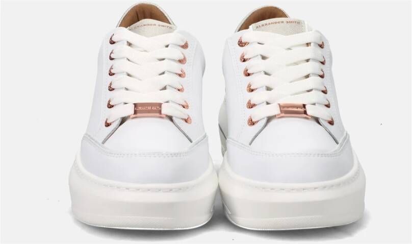 Alexander Smith Lancaster Witte Sneakers met Zilveren Details White Dames