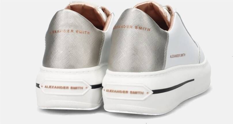 Alexander Smith Lancaster Witte Sneakers met Zilveren Details White Dames