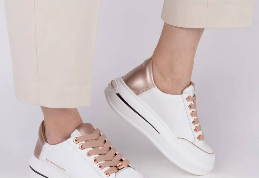 Alexander Smith Witte Koperen Sneakers Lancaster Gate Stijl White Dames