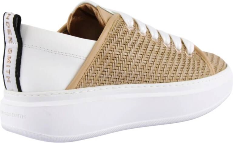 Alexander Smith Leren Gevlochten Sneakers Brown Dames