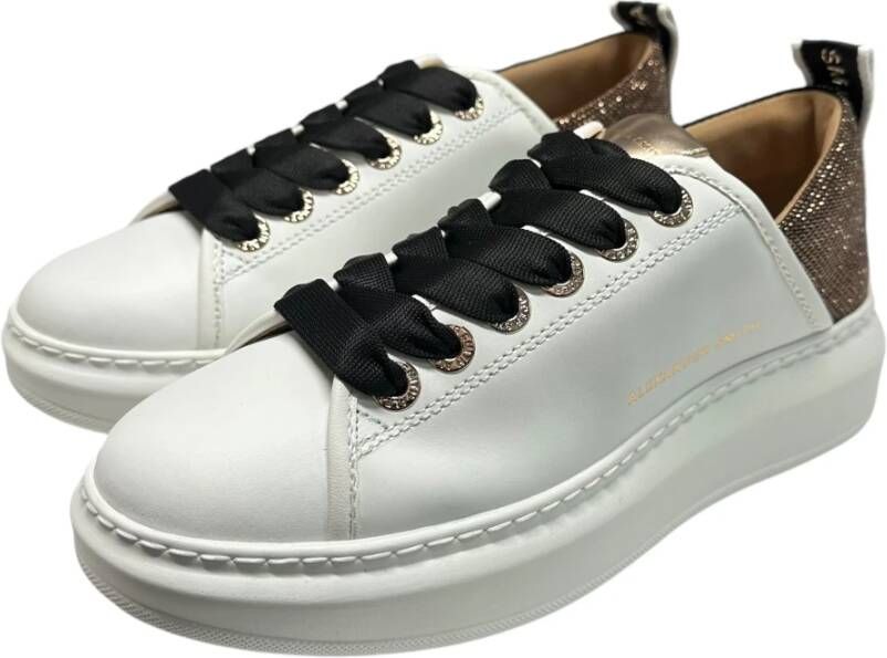 Alexander Smith Leren Sneaker met Logo Detail White Dames