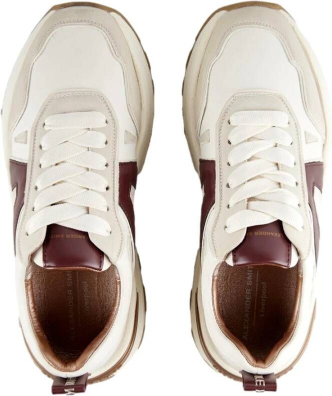 Alexander Smith Liverpool Dames Sneakers Wit Bordeaux