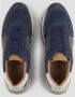 Alexander Smith Liverpool Heren Zachte Blauw Leren en Gewassen Blauw Nylon Sneakers met Bruin Zijlogo - Thumbnail 2