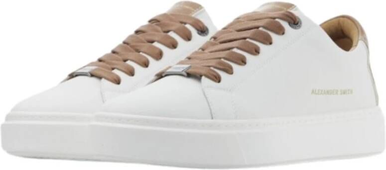 Alexander Smith London Sneakers met Contrasterende Tong en Achterkant White Heren