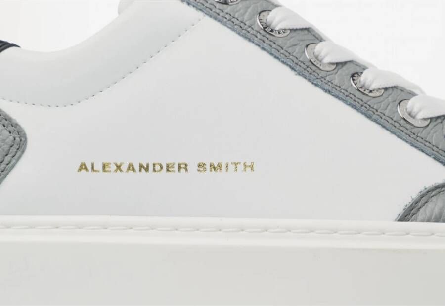 Alexander Smith Luxe Grijs Wit Leren Sneakers Gray Heren