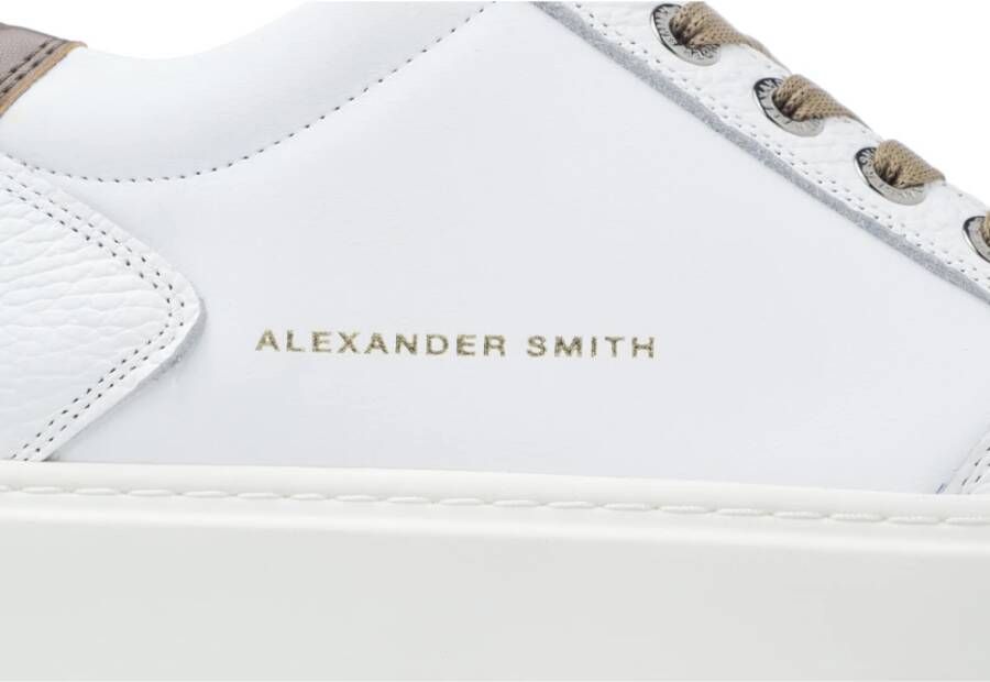 Alexander Smith Luxe Bond Street Geïnspireerde Wit Bruine Sneakers Wit Heren