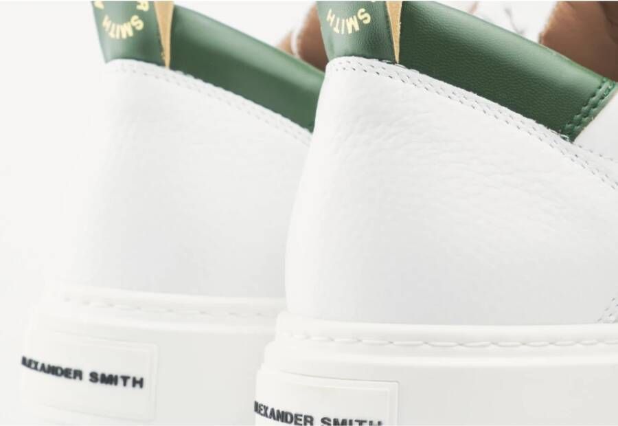 Alexander Smith Luxe Wit Groen Street Sneakers White Heren