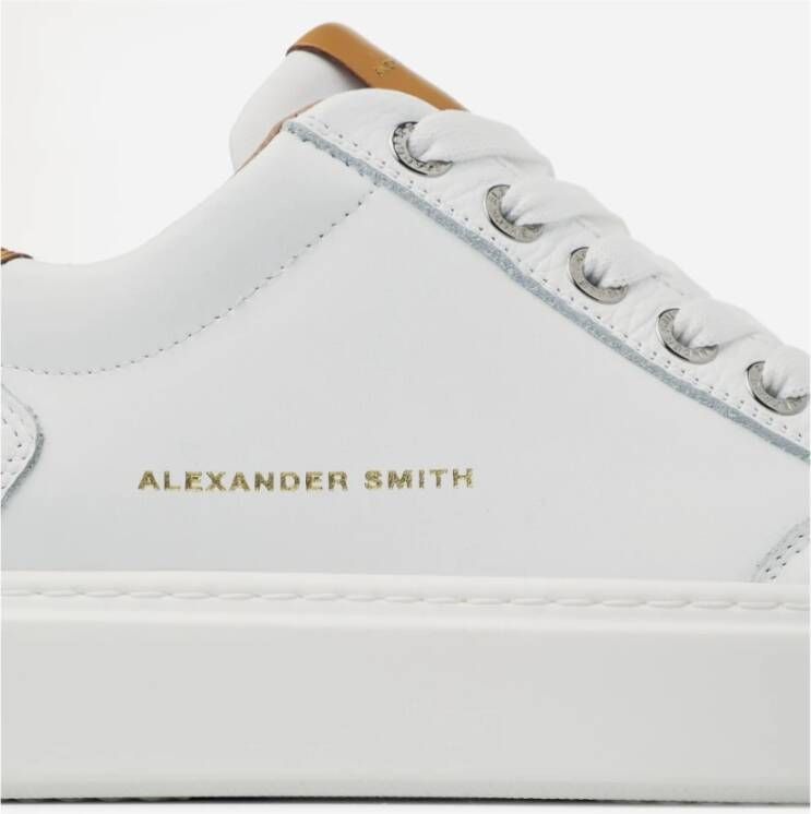 Alexander Smith Luxe Wit Cognac Sneakers White Heren