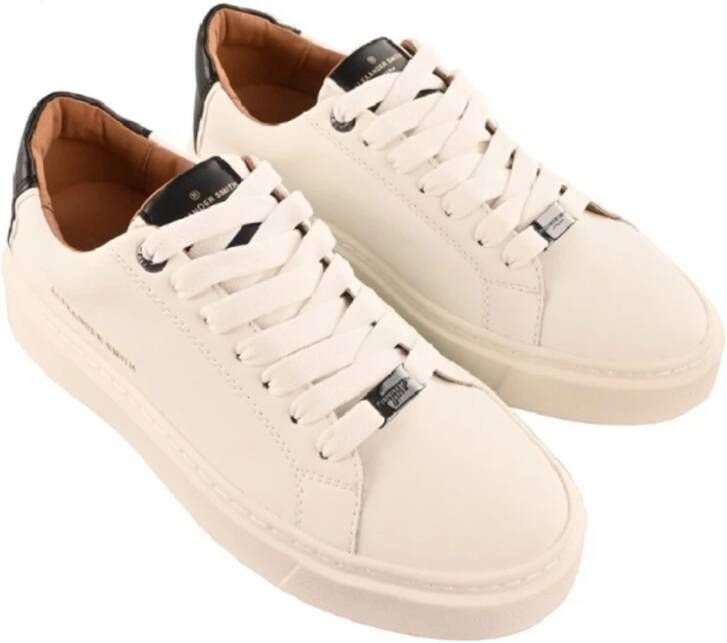 Alexander Smith Minimalistische Leren Modieuze Sneakers White Heren
