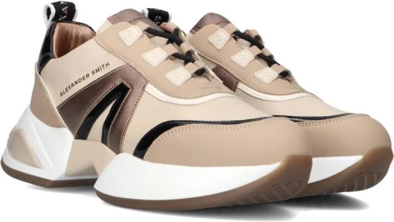 Alexander Smith Moderne Marble Sneakers in Beige Zwart en Brons Multicolor Heren