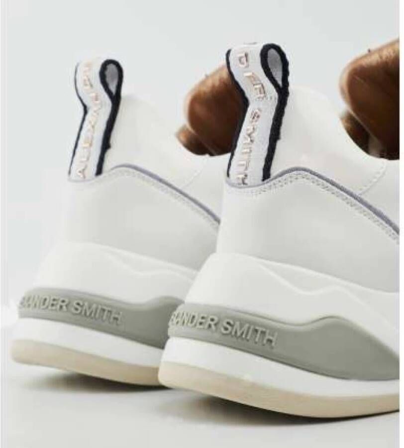 Alexander Smith Moderne Marmer Sneaker in Wit en Avion Beige Heren