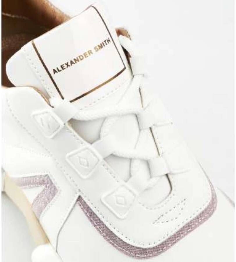 Alexander Smith Moderne Marmer Sneaker in Wit en Roze White Heren